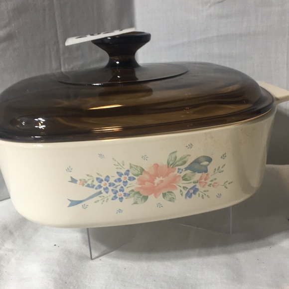 Vintage Corning Ware 2 liter casserole with lid Symphony (amber lid) - Picture 3 of 11